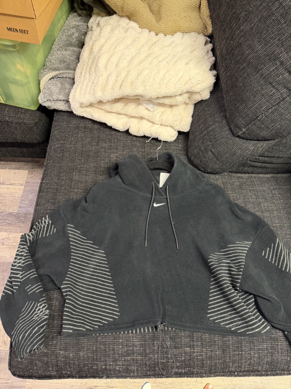 Nike Pro Black Fleece Hoodie with Drawstring
